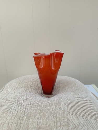 Vintage red art glass - red,