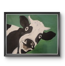 Abstract Nosey Cow (Green)