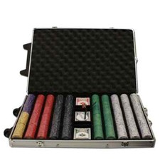 New 1000 Scroll Ceramic Poker Chips Set with Rolling Case - Pick Denominations!