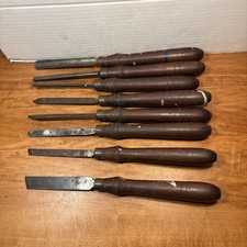 Vintage- Lathe-WOOD- Chisels-Gouges-8 Total Wood Turning Tools