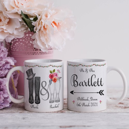 Personalised wedding mug - personalised,