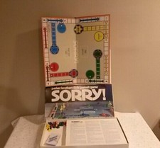Sorry Parker Brothers slide pursuit board game 1972 dated complete 