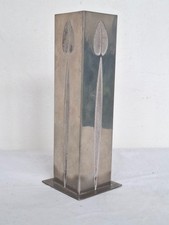 Pewter Art Deco Vase With Rose