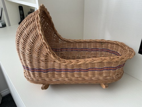 Vintage wicker rocking dolls - wicker,