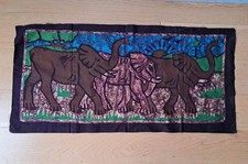 Batik Panel 35" X 17" . Genuine African  Wall Hanging From The Gambia 1993. 