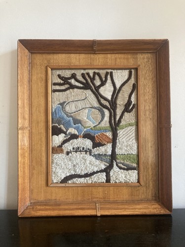 Antique wool work needle point - work,