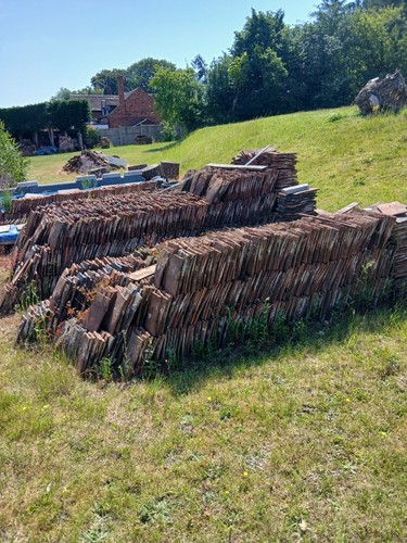 Old handmade roof tiles - old,