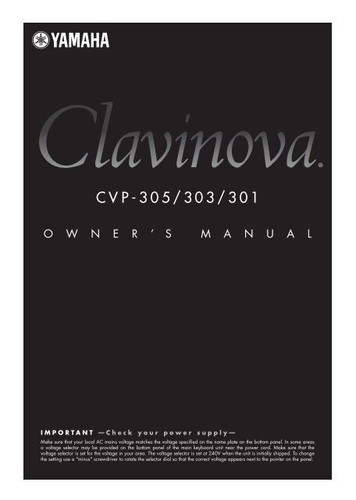 Yamaha clavinova owners manual - yamaha,