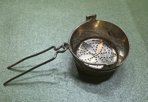 Vintage silver tea strainer - silver,