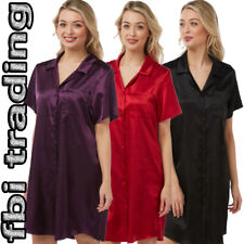 Ladies Satin Silky  Nightdress Nighties Nightshirt WomenS  PJS LOUNGEWEAR  