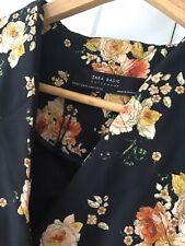 ZARA QUILTED JACKET FLORAL BLACK ORIENTAL PRINT NEW M KIMONO