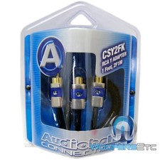 AUDIOBAHN CSY2FK RCA 1M 2F Y CABLE CORD WIRE CAR STEREO SUBWOOFER EQ AMPLIFIER