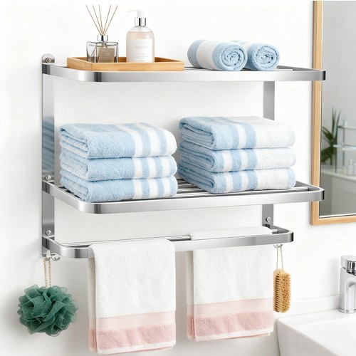 Tier bathroom towel rack - 3-tier,