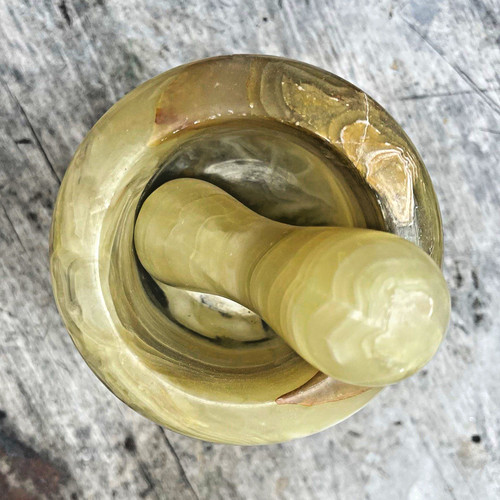Vintage green onyx mortar - vintage,