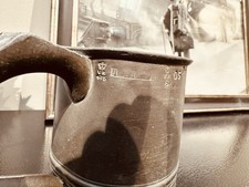 19th Century Vintage Victorian England Pewter Pint Tankard Engraved Text VR 67