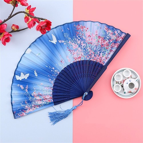 Vintage silk folding - hand, fan