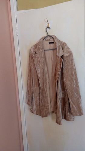 Velvet button blazer - velvet, up