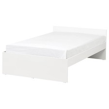 Ikea White Wooden double bed