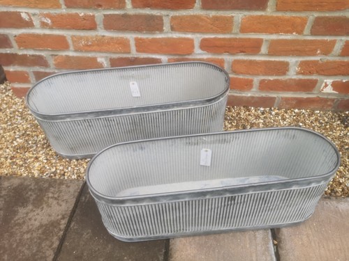 Pair ribbed trough vintage - pair,