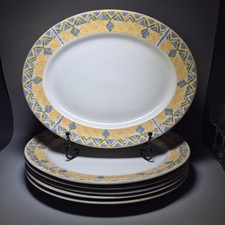 6 Jeff Banks Churchill Herat Oval Dinner Plates 12" – Ports of Call Steak Fish 