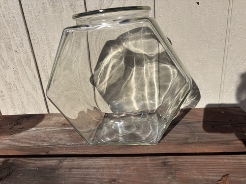 Vintage glass hexagon fish - vintage,