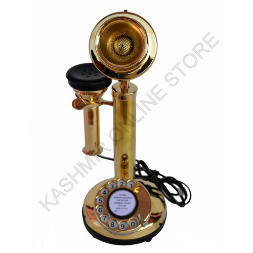 Golden brass candlestick - golden,