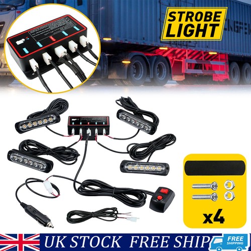 12v 6led amber - amber, strobe
