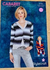 STYLECRAFT KNITTING PATTERN 9183 FOR CARDIGANS IN CABARET DK ~ SIZES 32 - 42”