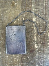 Antique 1913 Deco Sterling Silver Coin Makeup Dance Purse Mirror R. Blackinton