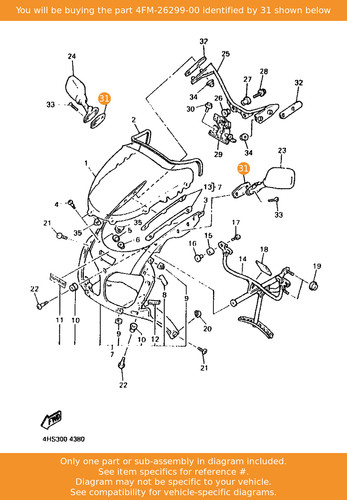 Yamaha plate mirror fitting - plate,,