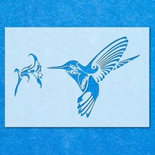 Humming Bird Flower Stencil: Mylar Airbrush Wall Art Painting Crafts , DIY