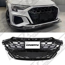 RS3 STYLE FRONT HONEYCOMB GRILL GLOSS BLACK GRILLE FOR AUDI A3 8Y 2021+