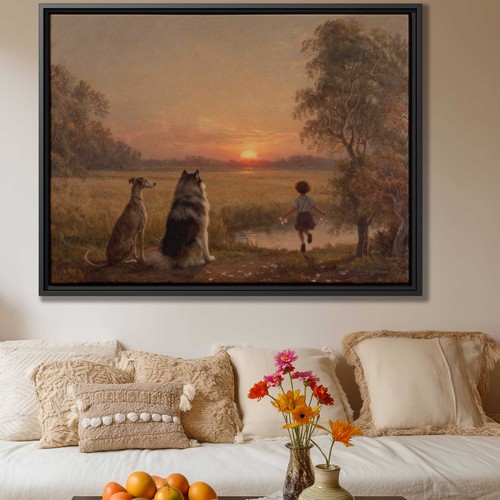 Gift dog oil painting - gift, art