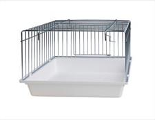 Large Cage Bath for Finch, Canary, Budgie Hooks to rear and front Wire & Plastic