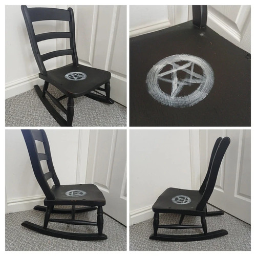 Vintage black wooden - black,