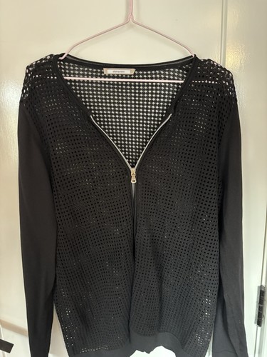 Zipped mesh cardigan - mesh, black