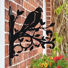 Cast Iron & Steel Wood Pigeon & Branches Hanging Basket Bracket