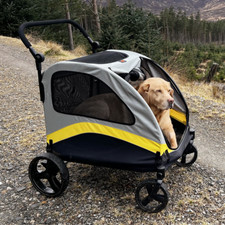 Folding Extra Large Dog Stroller Jogger Pet Pram Waterproof Travel Cart 143 lbs