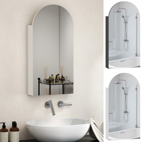 Arched bathroom mirror cabinet - mirror,