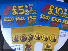 The Simpsons Super Jackpot Fruit Machine Decals £10 & £5  Job Lot Bundle Arcade