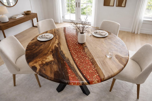 Live edge round wood - round,