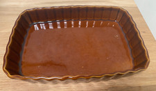 Vintage Simpsons Ovenstone Cookware Brown Rectangular Glazed Pie Oven Dish