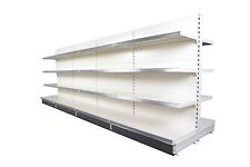 Retail Shop Shelving Double-Side 5m Run of 4 Gondola Bays 1.4m High with Shelves