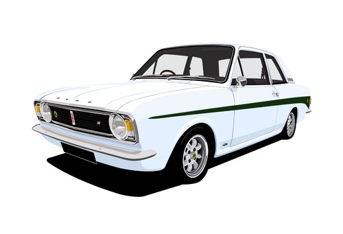 Lotus cortina mk2 graphic - lotus,