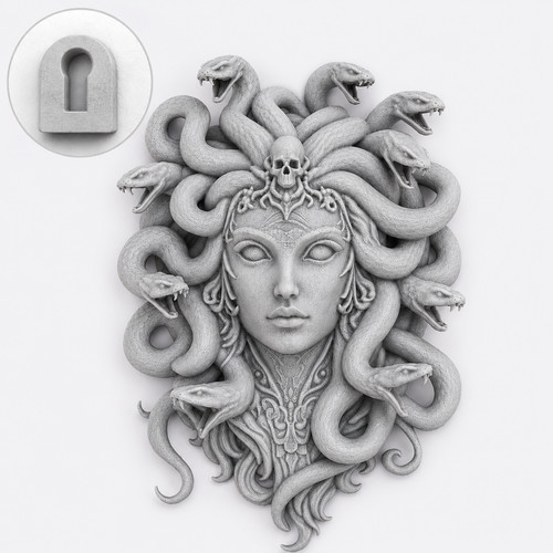 Medusa head wall - head, decor