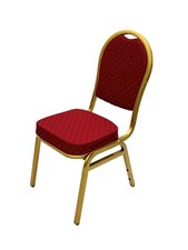 Red Banqueting Chairs with a gold frame, Red Banquet Chairs, Stacking Banquets