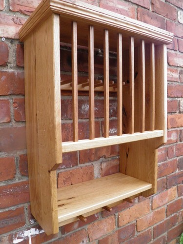 Solid oak plate rack - solid,