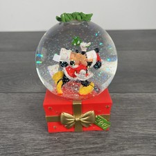 Vintage Disney Store 2007 Mickey And Minnie Mouse Christmas Xmas Snow Globe 5”