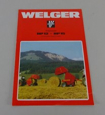 Prospectus/Brochure Welger round Baler Rp 12 / Rp 15 Stand 09/1984