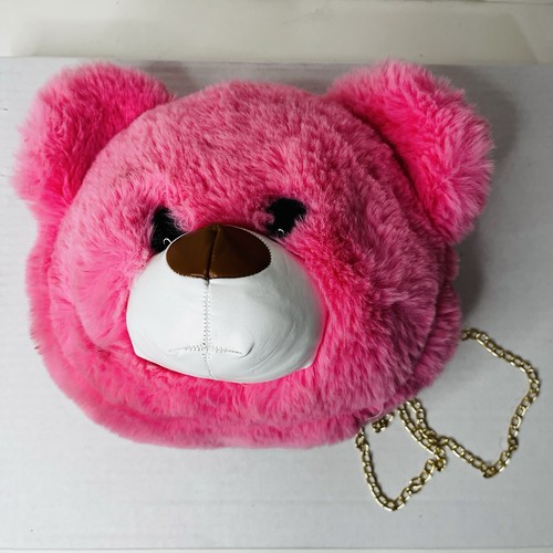 Pink soft bear head - pink,